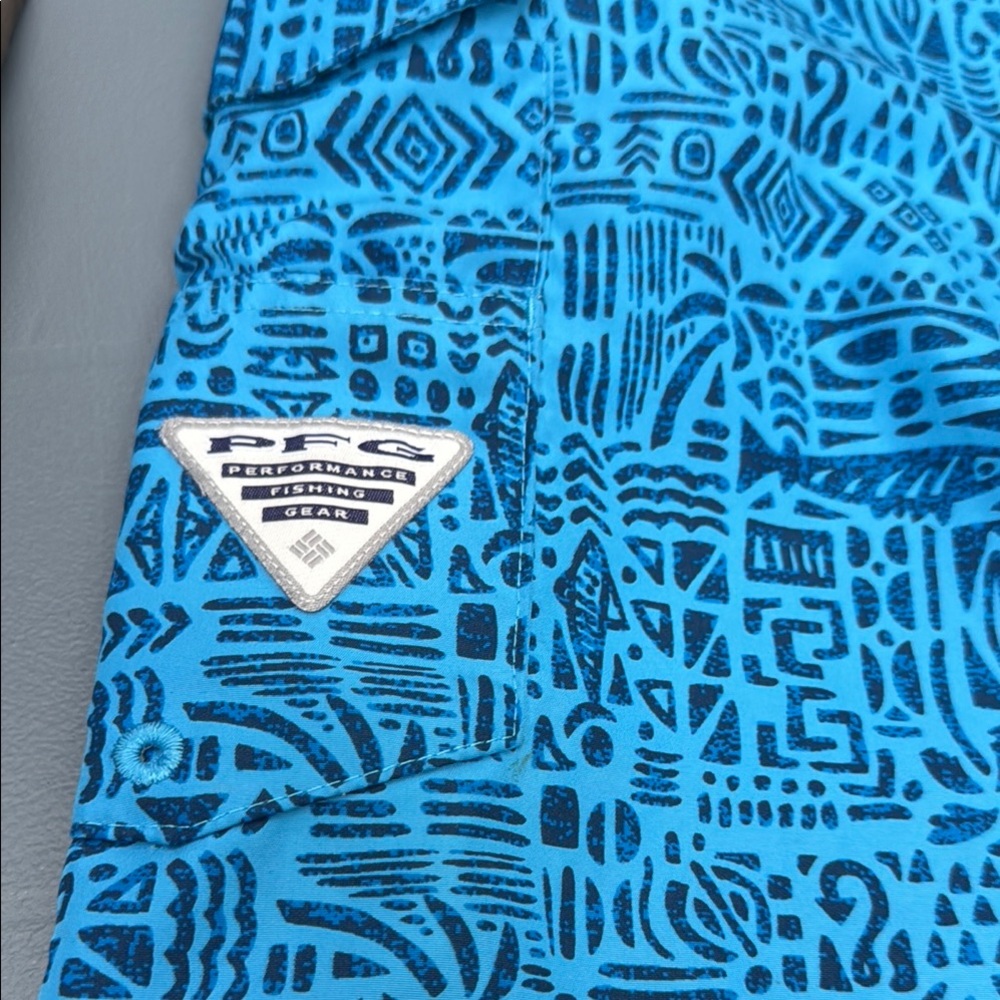 Columbia Blue Geometric Board Shorts Swimwear - Picture 3 of 5